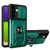 Samsung Galaxy S24 5G Sliding Camshield TPU+PC Phone Case with Card Slot - Dark Green