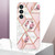 Samsung Galaxy S24 5G Splicing Marble Flower IMD TPU Phone Case - Pink Flower