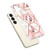 Samsung Galaxy S24 5G Splicing Marble Flower IMD TPU Phone Case - Pink Flower