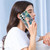 Samsung Galaxy S24 5G Splicing Marble Flower IMD TPU Phone Case Ring Holder - Blue Green