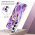 Samsung Galaxy S24 5G Splicing Marble Flower IMD TPU Phone Case Ring Holder - Dark Purple