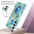 Samsung Galaxy S24 5G Splicing Marble Flower IMD TPU Phone Case Ring Holder - Green