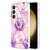 Samsung Galaxy S24 5G Splicing Marble Flower IMD TPU Phone Case Ring Holder - Light Purple Samsung Galaxy S24 5G Splicing Marble Flower IMD TPU Phone Case Ring Holder - Light Purple