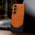 Samsung Galaxy S24 5G SULADA Stitching Leather MagSafe Magnetic Phone Case - Orange