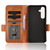 Samsung Galaxy S24 5G Symmetrical Triangle Leather Phone Case - Brown