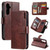 Samsung Galaxy S24 5G Tri-Fold 9-Card Wallets Leather Phone Case - Brown