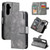 Samsung Galaxy S24 5G Tri-Fold 9-Card Wallets Leather Phone Case - Grey