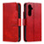 Samsung Galaxy S24 5G Tri-Fold 9-Card Wallets Leather Phone Case - Red