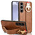 Samsung Galaxy S24 5G Wristband Leather Back Phone Case - Brown