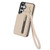 Samsung Galaxy S24 5G YM006 Skin Feel Zipper Card Bag Phone Case with Dual Lanyard - Apricot