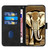 Samsung Galaxy S24 5G YX0060 Elephant Head Embossed Phone Leather Case with Lanyard - Black