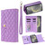 Samsung Galaxy S24 5G Zipper Multi-Card Wallet Rhombic Leather Phone Case - Purple