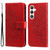 Samsung Galaxy S24 7-petal Flowers Embossing Leather Phone Case - Red