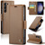 Samsung Galaxy S24 CaseMe 023 Butterfly Buckle Litchi Texture RFID Anti-theft Leather Phone Case - Brown