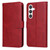 Samsung Galaxy S24 Classic Calf Texture Flip Leather Phone Case - Red