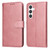 Samsung Galaxy S24 Classic Calf Texture Flip Leather Phone Case - Rose Gold