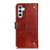 Samsung Galaxy S24 Copper Buckle Nappa Texture Leather Phone Case - Brown