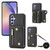 Samsung Galaxy S24 DF-09 Crossbody Litchi texture Card Bag Design PU Phone Case - Black