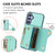 Samsung Galaxy S24 DF-09 Crossbody Litchi texture Card Bag Design PU Phone Case - Cyan