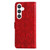 Samsung Galaxy S24 Embossed Sunflower Leather Phone Case - Red