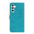 Samsung Galaxy S24 European Floral Embossed Leather Phone Case - Blue