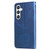 Samsung Galaxy S24 Fashion Calf Texture Zipper Leather Phone Case - Blue