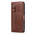 Samsung Galaxy S24 Fashion Calf Texture Zipper Leather Phone Case - Brown