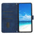 Samsung Galaxy S24 Skin Feel Heart Embossed Leather Phone Case with Long Lanyard - Blue