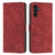 Samsung Galaxy S24 Skin Feel Stripe Pattern Leather Phone Case with Long Lanyard - Red