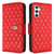 Samsung Galaxy A14 4G / 5G Rhombic Texture Flip Leather Phone Case with Lanyard - Red