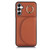 Samsung Galaxy A14 4G / 5G YM007 Ring Holder Card Bag Skin Feel Phone Case - Brown