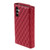 Samsung Galaxy A14 4G / 5G Zipper Multi-Card Wallet Rhombic Leather Phone Case - Red