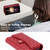 Samsung Galaxy A14 4G / 5G Zipper Multi-Card Wallet Rhombic Leather Phone Case - Red