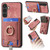 Samsung Galaxy A14 4G/5G Retro Splitable Magnetic Card Bag Leather Phone Case - Pink