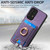Samsung Galaxy A14 4G/5G Retro Splitable Magnetic Card Bag Leather Phone Case - Purple