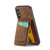 Samsung Galaxy A14 5G Fierre Shann Crazy Horse Card Holder Back Cover PU Phone Case - Brown