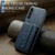Samsung Galaxy A14 5G Fierre Shann Oil Wax Cow Leather Card Holder Back Phone Case - Blue