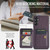 Samsung Galaxy A14 5G Fierre Shann Oil Wax Cow Leather Card Holder Back Phone Case - Purple