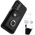Samsung Galaxy A14 5G Organ Card Bag Ring Holder Phone Case with Long Lanyard - Black