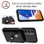 Samsung Galaxy A14 5G Organ Card Bag Ring Holder Phone Case with Long Lanyard - Black