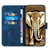 Samsung Galaxy A14 5G YX0060 Elephant Head Embossed Phone Leather Case with Lanyard - Royal Blue