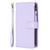 Samsung Galaxy A25 5G 9 Card Slots Zipper Wallet Leather Flip Phone Case - Light Purple
