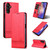 Samsung Galaxy A25 5G AZNS Magnetic Calf Texture Flip Leather Phone Case - Red