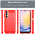 Samsung Galaxy A25 5G Brushed Texture Carbon Fiber TPU Phone Case - Red