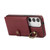 Samsung Galaxy A25 5G Brushed Texture Wallet Ring Holder Phone Case - Dark Red