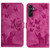 Samsung Galaxy A25 5G Butterfly Cat Embossing Flip Leather Phone Case - Pink