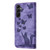 Samsung Galaxy A25 5G Butterfly Cat Embossing Flip Leather Phone Case - Purple