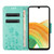 Samsung Galaxy A25 5G Butterfly Flower Pattern Flip Leather Phone Case - Green