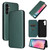 Samsung Galaxy A25 5G Carbon Fiber Texture Flip Leather Phone Case - Green