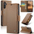 Samsung Galaxy A25 5G CaseMe 023 Butterfly Buckle Litchi Texture RFID Anti-theft Leather Phone Case - Brown